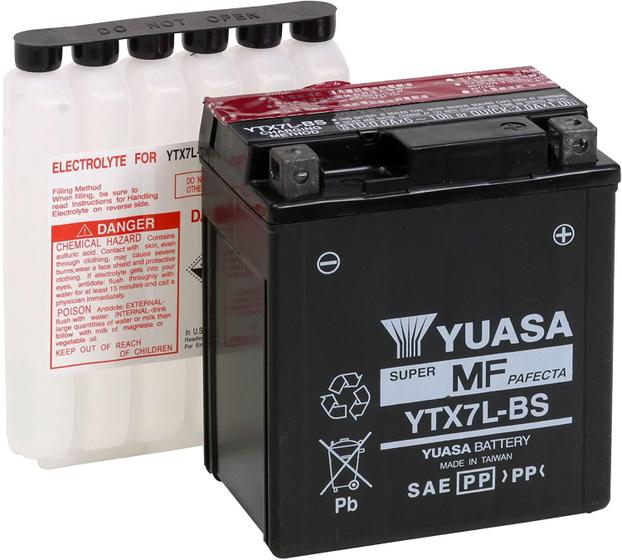 Imagem de Bateria Yuasa YTX7L-BS, 12V, 6Ah, Twister, Tornado, Falcon, Hornet, Lead, CB300 Fazer 250