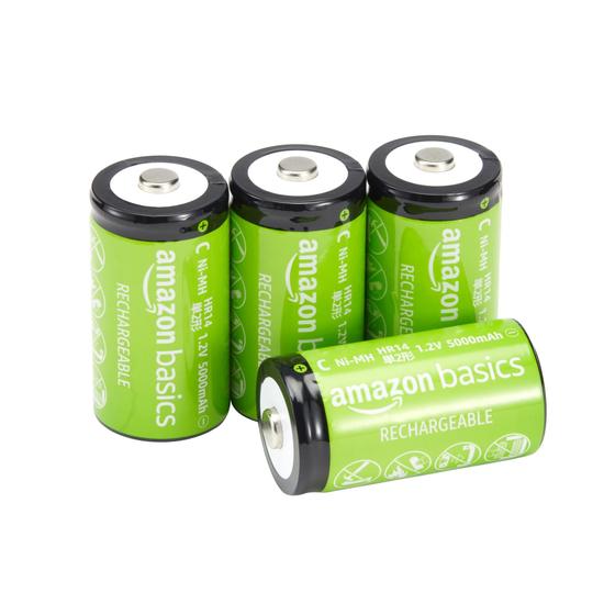 Imagem de Baterias recarregáveis Amazon Basics C 5000mAh (pacote com 4)