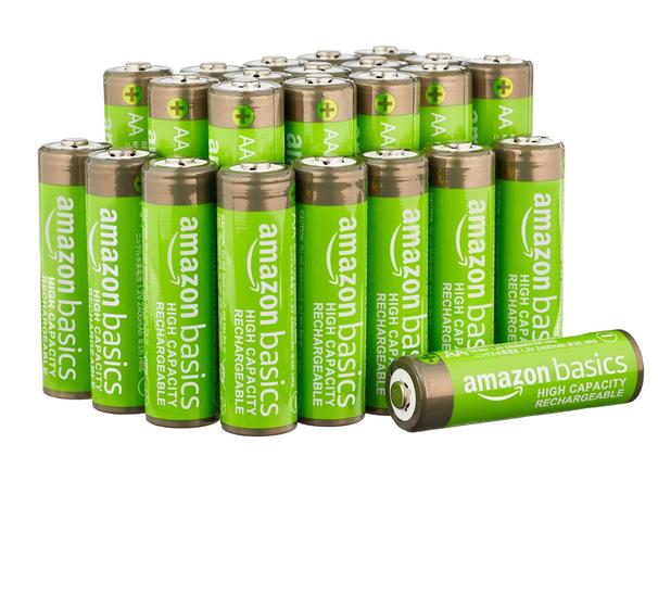Imagem de Baterias recarregáveis AmazonBasics AA 2.400mAh x24 com carregador