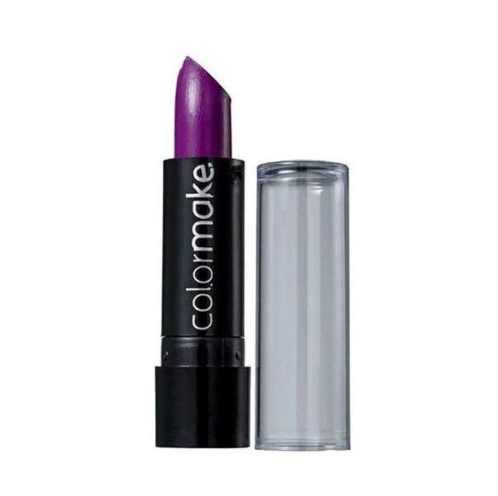 Imagem de Batom Cremoso Roxo Colormake 3,5g Maquiagem Halloween