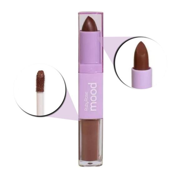 Imagem de Batom Duo Ruby Rose Mood Vitamina e Cm02 3,2g