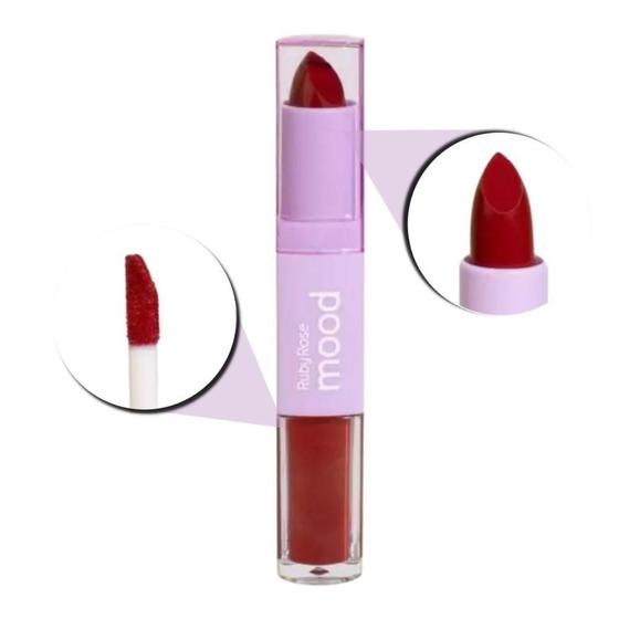 Imagem de Batom Duo Ruby Rose Mood Vitamina e Cm09 3,2g