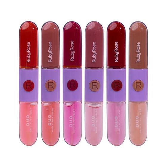 Imagem de Batom E Gloss Liquido Duo 4,8G - Ruby Rose