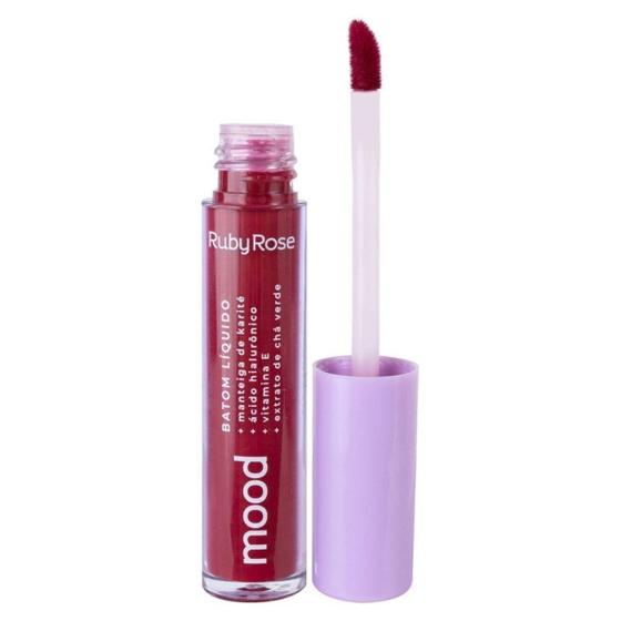 Imagem de Batom Líquido Cor Vinho Desire Ruby Rose Mood Gloss Labial