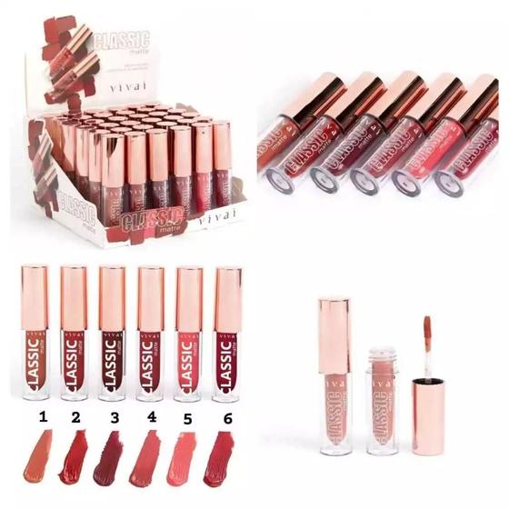 Imagem de Batom Líquido Efeito Matte Classic Vivai / Batom Líquido Gloss Matte / Gloss / Batom Matte
