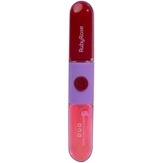 Imagem de Batom líquido + gloss espelhado Duo Ruby Rose - LD12