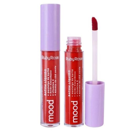 Imagem de Batom Líquido Gloss Vermelho Matte Fun Ruby Rose Mood Gloss