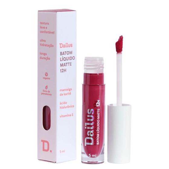 Imagem de Batom Líquido Matte Dailus 12h Fúcsia 5ml