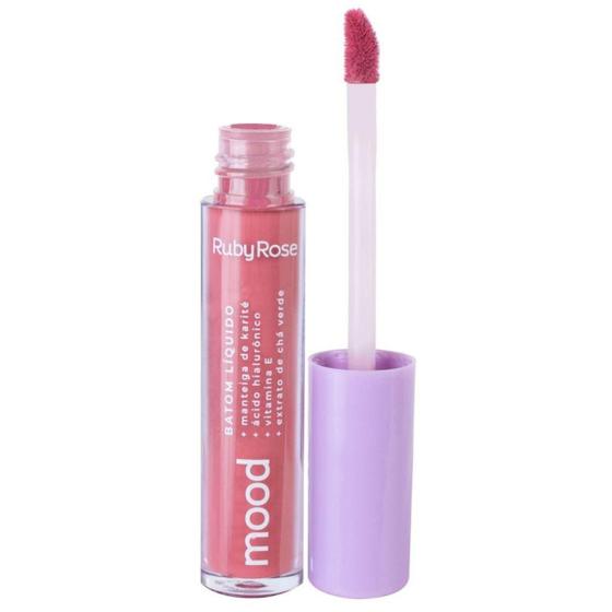 Imagem de Batom Líquido Nud Rosa Calm Gloss Labial Matte Rubyrose Mood