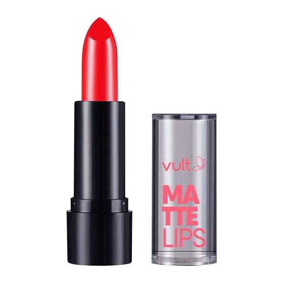 Imagem de Batom Matte Lips Vermelho Real Alta Cobertura 3,8g Vult