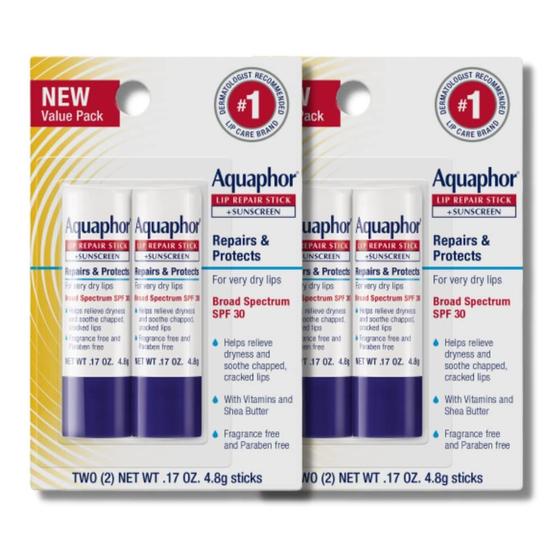 Imagem de Batom Reparador Aquaphor Lip Protectant SPF30 - 5ml (4 Unidades)