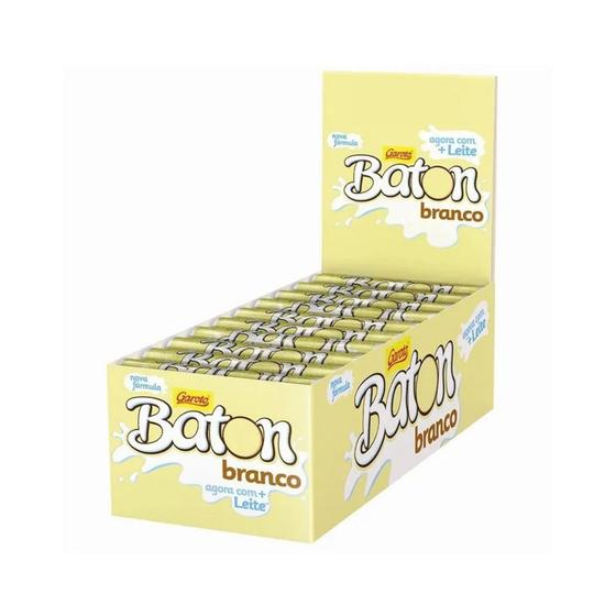 Imagem de Baton Branco Garoto - Bastão de Chocolate Branco - Caixa 480g c/ 30 und