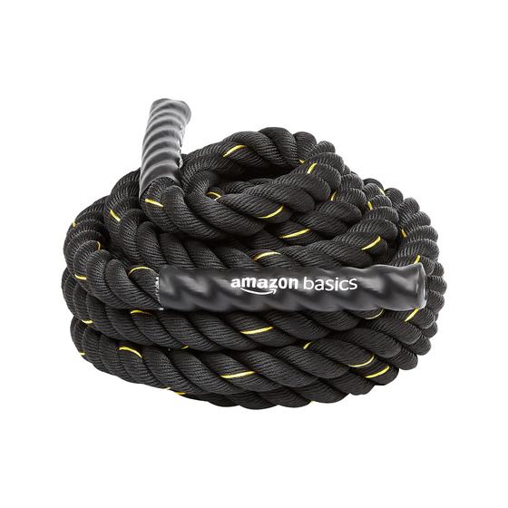 Imagem de Battle Rope Amazon Basics, 5 cm de diâmetro, 9 m de comprimento, preto