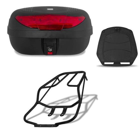 Bau 45 Litros Pro Tork + Bagageiro Titan 150 /fan 125/150 09/13 Vermelho Menor preço em Bau 45 Litros Pro Tork + Bagageiro Titan 150 /fan 125/150 09/13 Vermelho