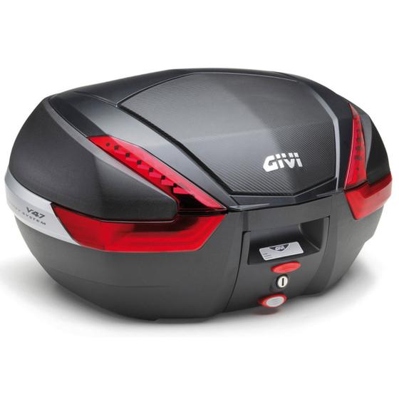 Imagem de Baú 47L Givi Monokey V47nn Tampo Abs Carbon E Lente Vermelha