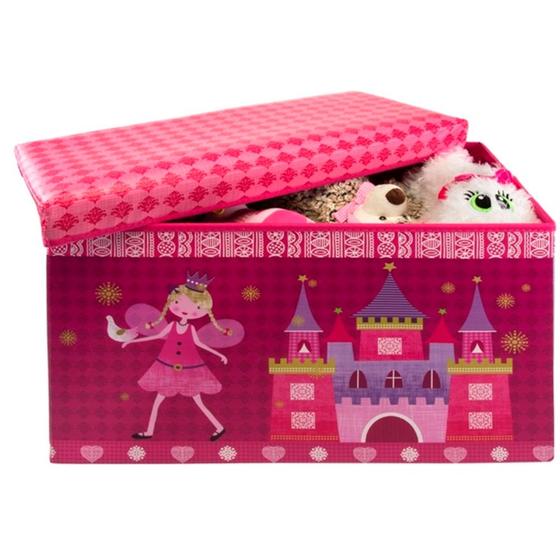 Baú Caixa Organizadora Guardar Brinquedos Rosa - Kangur - Blocos de ...