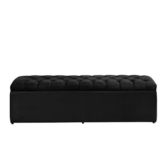 Imagem de Baú Calçadeira Estofada Imperatriz 1,93 Cm Suede Preto