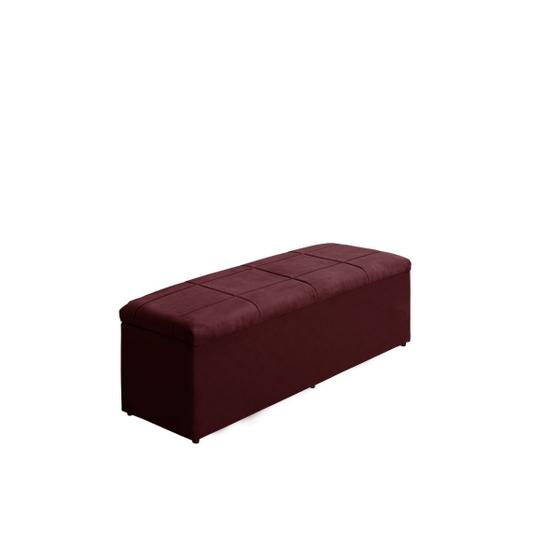 Imagem de Baú Calçadeira Estofada Raissa 1,58 Cm Suede Marsala