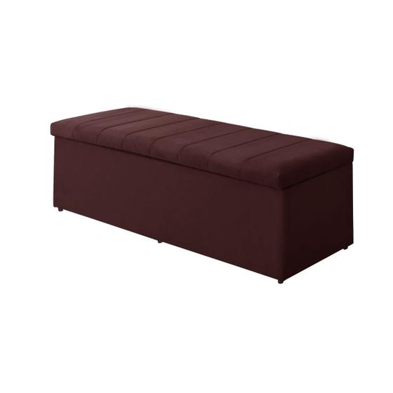 Imagem de Baú Calçadeira Estofada Vitória 1,58 Cm Suede Marsala