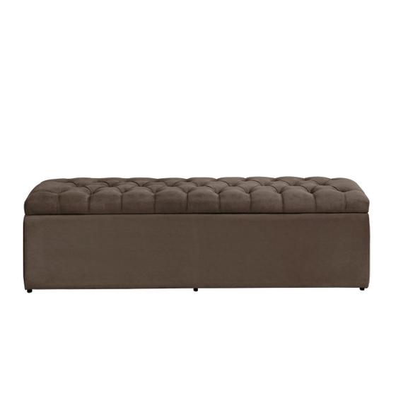 Baú Calçadeira Imperatriz 100 Cm Suede Marrom Claro Menor preço em Baú Calçadeira Imperatriz 100 Cm Suede Marrom Claro