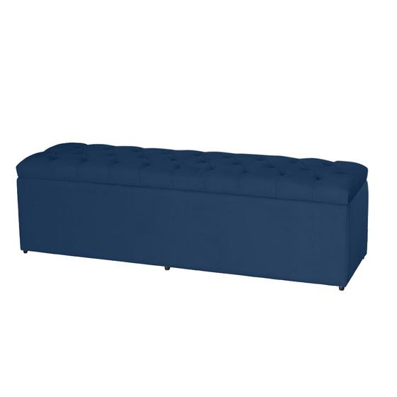 Imagem de Baú Calçadeira Recamier Para Quarto Cama Jade 138Cm Estofada Suede Diversas Cores