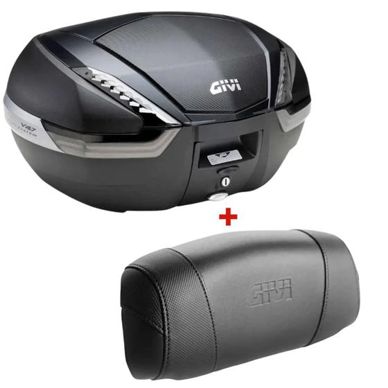 Imagem de Baú Givi Monokey 47L Tampo Abs Carbon e Lente Fumê - V47nnt + Encosto Traseiro Givi E134s