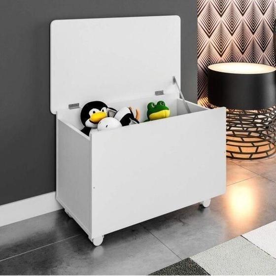 Baú Infantil com Rodízios Meu Fofinho Art in Móveis Branco Imagem de Baú Infantil com Rodízios Meu Fofinho Art in Móveis Branco