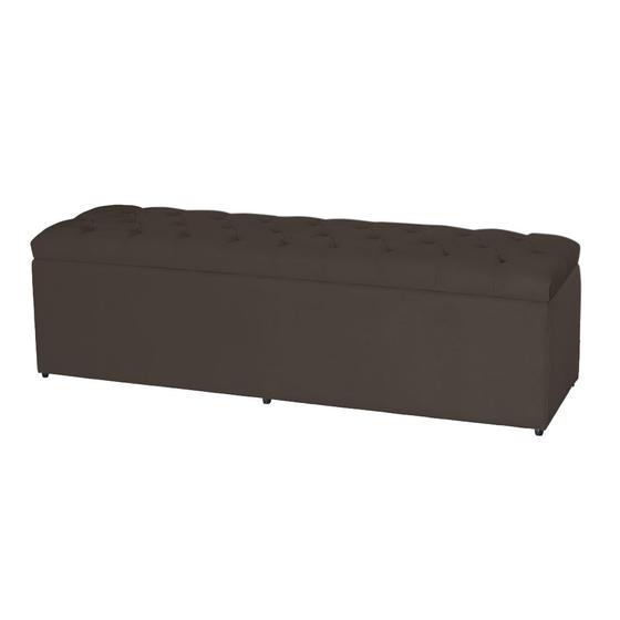 Imagem de Baú Jade 100Cm Calçadeira Estofada Suede Marrom Escuro