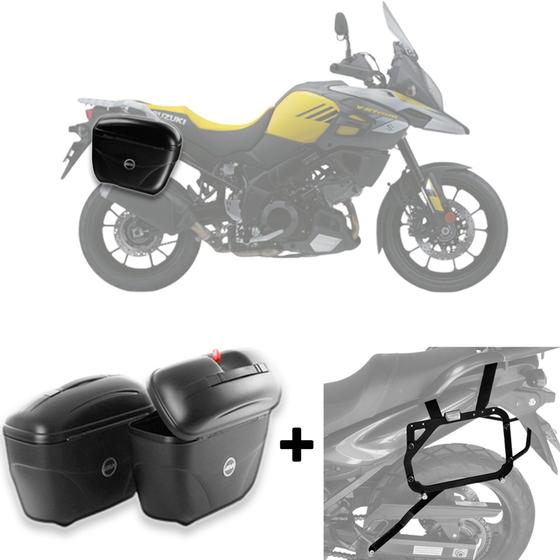 Imagem de Bau Lat Givi E21 + Sup Bau Lat. Suzuki V Strom650 2014-2018