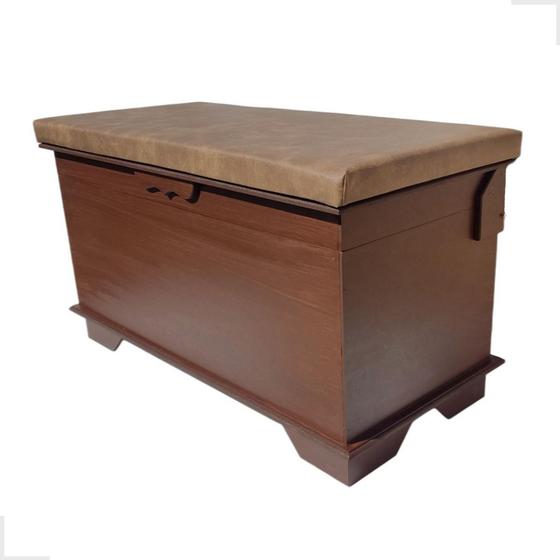 Imagem de Bau Organizador Caixa Madeira Mdf Pé De Cama Para Quartos