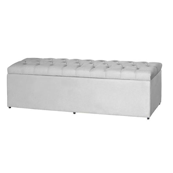 Imagem de Baú Recamier Calçadeira Imperatriz Captone Estofada Para Quarto Cama Queen Size 158 cm