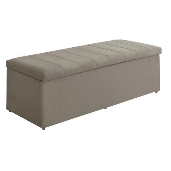 Imagem de Baú Recamier Calçadeira Para Quarto Cama Vitória 120Cm Estofada Suede Diversas Cores