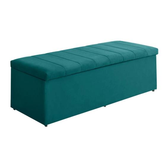 Imagem de Baú Recamier Calçadeira Vitória 138 Cm Para Quarto Cama Casal Suede Diversas Cores