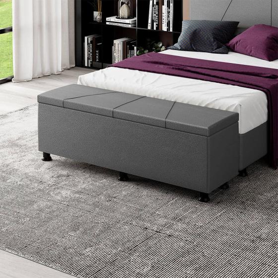 Imagem de Baú Sapateira Estofada Queen Size Júpiter material sintético - SkyBox