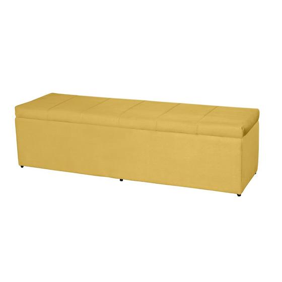 Imagem de Baú Vitória 120Cm Calçadeira Estofada Suede Amarelo