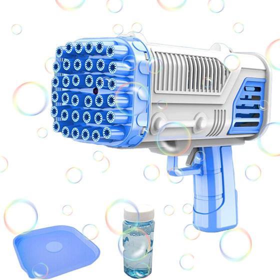 Imagem de Bazuka Bolha de Sabão Pistola de Bolhas Máquina Gatling Pop Bubble Azul