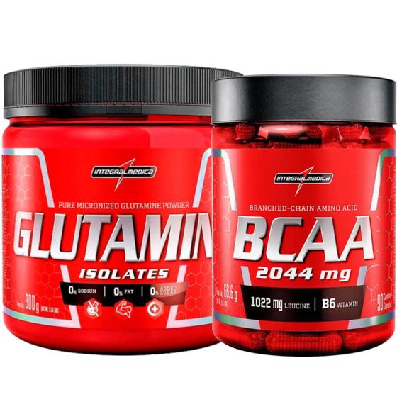 Imagem de Bcaa 90 Caps + Glutamina Pura 300g Integralmedica