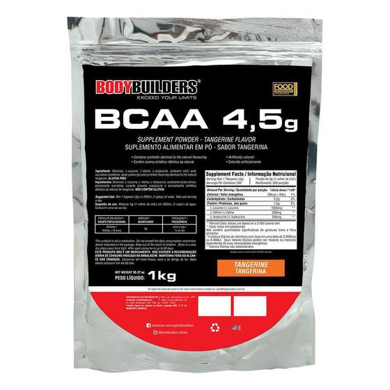 Imagem de BCAA em pó 4:1:1 Refil 1kg Bodybuilders - sabor Tangerina