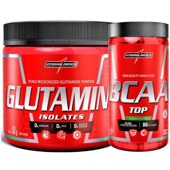 Imagem de Bcaa Top 120 Caps + Glutamina Pura 150g Integralmedica