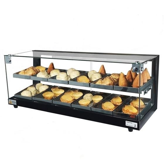 BD12 - Estufa Beta para salgados 12 bandejas Dupla Preta - 127V - Omega Menor preço em BD12 - Estufa Beta para salgados 12 bandejas Dupla Preta - 127V - Omega