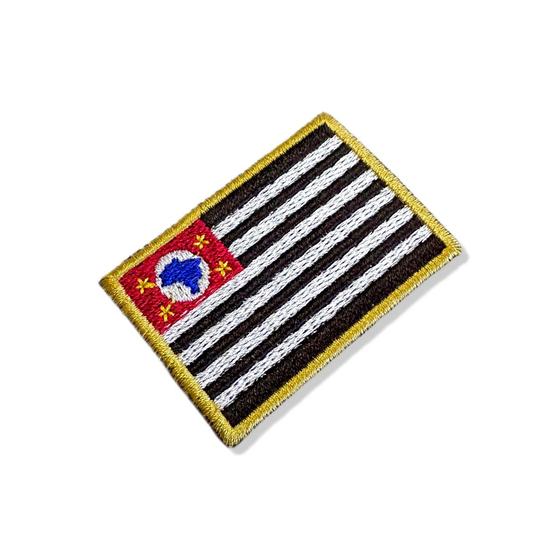 Imagem de BE0045-011 Bandeira São Paulo Brasil Patch Bordado 5,7x3,8cm