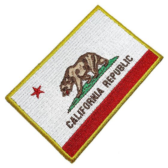 Imagem de BE0194T21 Bandeira California Patch Bordado Termo Adesivo