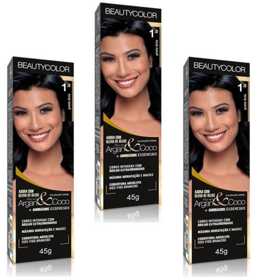 Imagem de Beauty Color Tintura 2.0 PRETO NATURAL 45gr (03 Unidades) Cores Normais