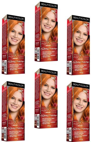 Imagem de Beauty Color Tintura 76.44 RUIVO ABSOLUTO TESTE 45gr (06 Unidades) Cores VERMELHO/RUIVO Especiais