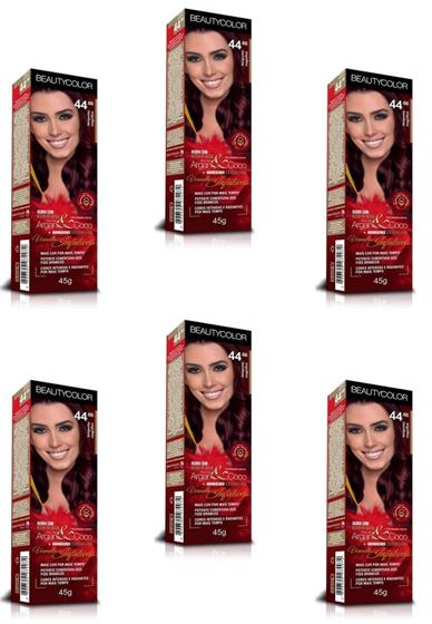 Imagem de Beauty Color Tintura 76.44 RUIVO ABSOLUTO TESTE 45gr (06 Unidades) Cores VERMELHO/RUIVO Especiais