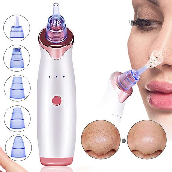 Imagem de Beauty Skincare 5 Head Pore Cleaner Aspiração elétrica nariz facial removedor facial removedor de removedor de cabeça negra