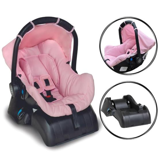 Imagem de Bebê Conforto com Base Cadeirinha Infantil Rosa Galzerano