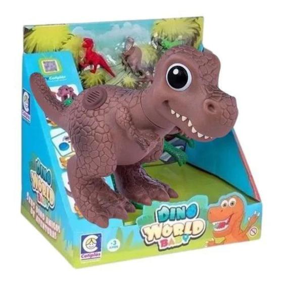Imagem de Bebê Dinossauro Tiranossauro Grande Com Som Marrom