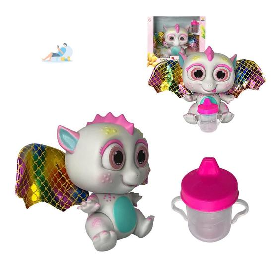 Imagem de Bebê Dragão Flying Baby Com Asas e Mamadeira - Branco-Anjo Brinquedos