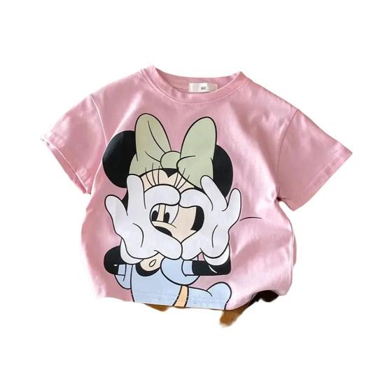 Imagem de Bebê Meninos Meninas Verão Manga Curta Em Torno Do Pescoço Camiseta Dos Desenhos Animados Mickey